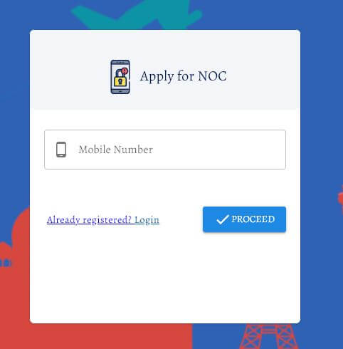 apply for NOC phone number verification