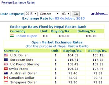 nepal exchange rate