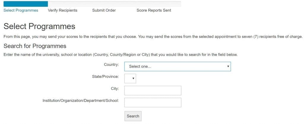 send pte score to dibp