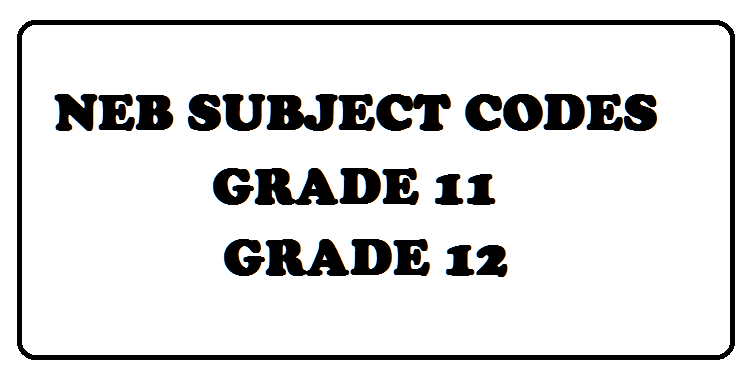 neb subject codes 11 12