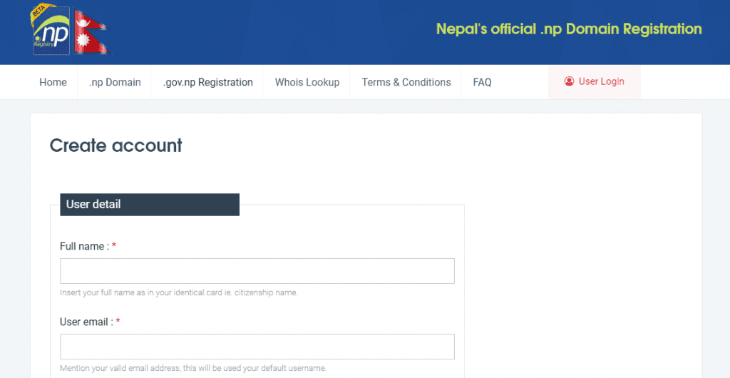 official domain registration nepal