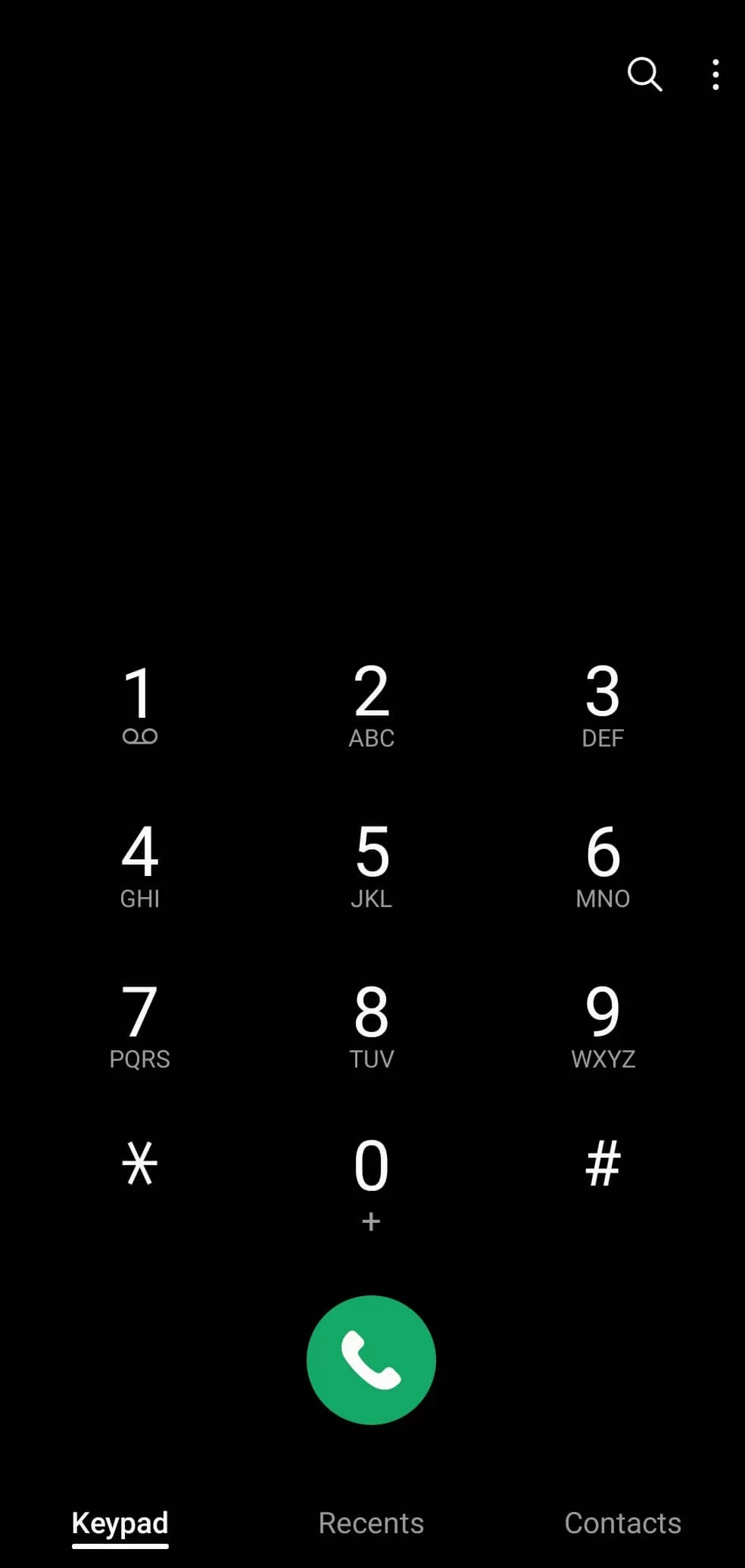 Open Keypad where you can dial a number on a phone