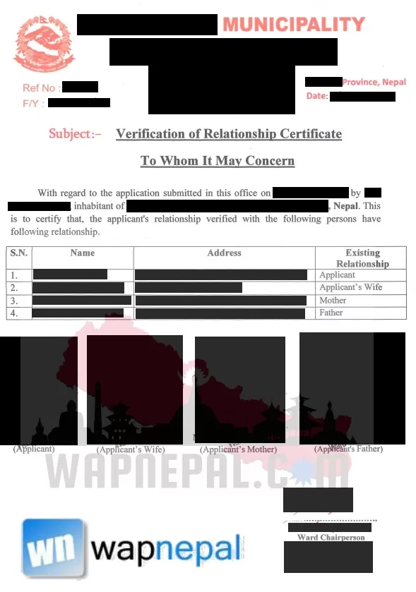 Relationship Certificate Sample / Nata Pramanit Sample