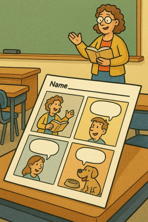 Captionless Image representing teacher and classroom