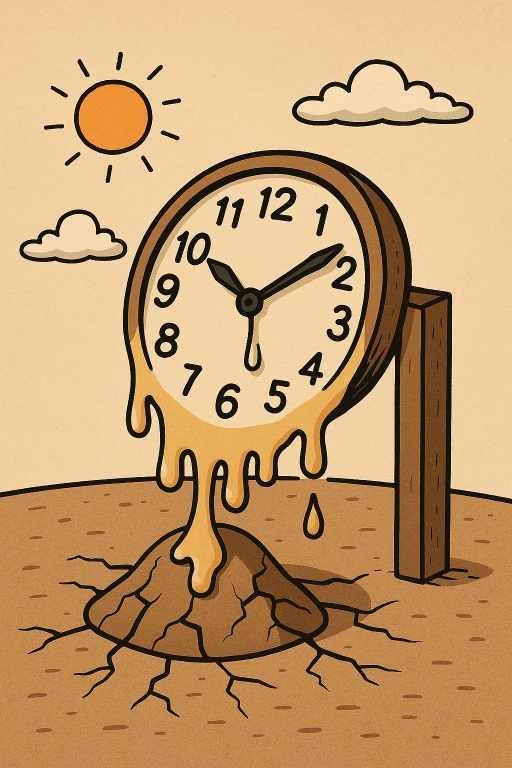Captionless Image representing temperature and heat affecting clock