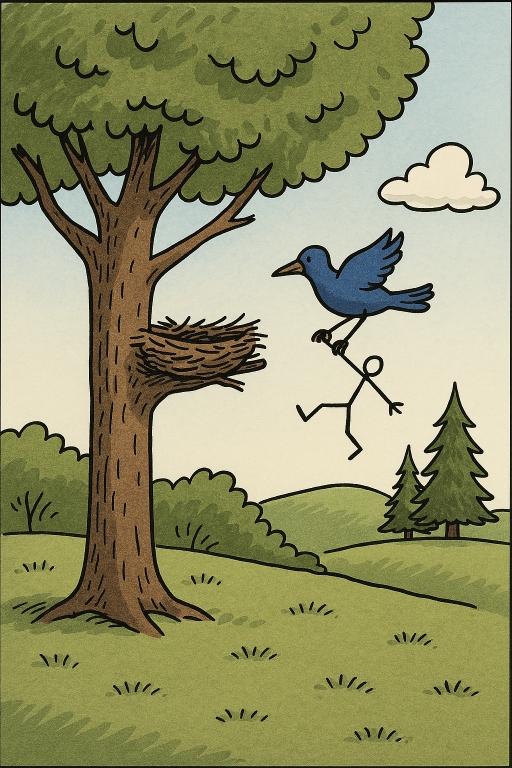 Captionless Image representing tree, bird and cloud